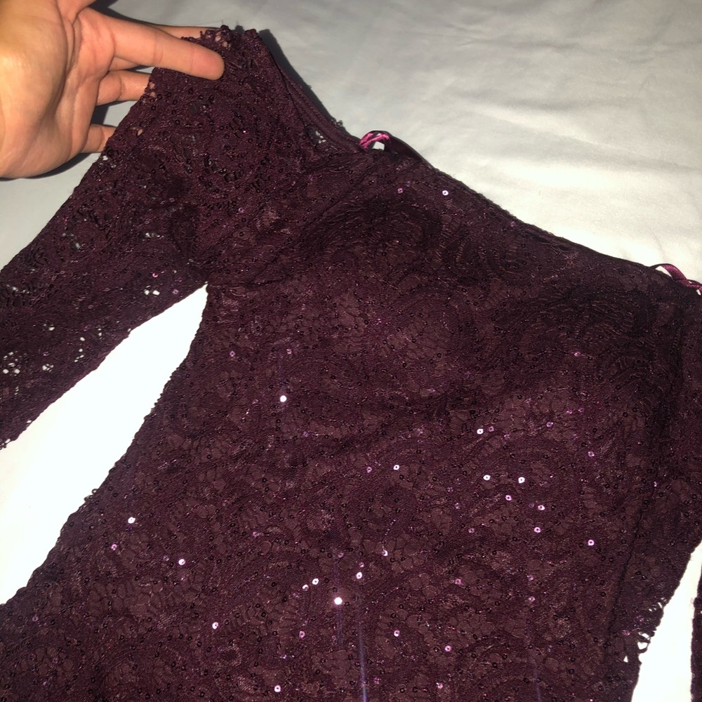 Wine off the shoulder mini dress